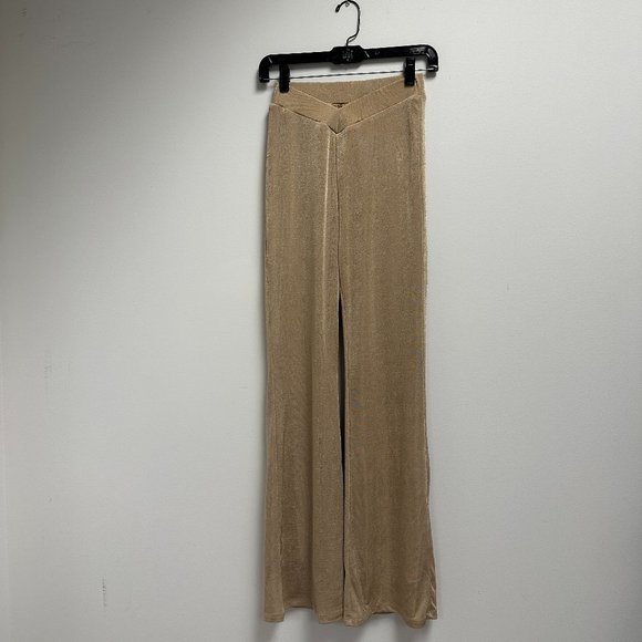 Princess Polly Gold Sparkly Pants - Picture 1 of 3